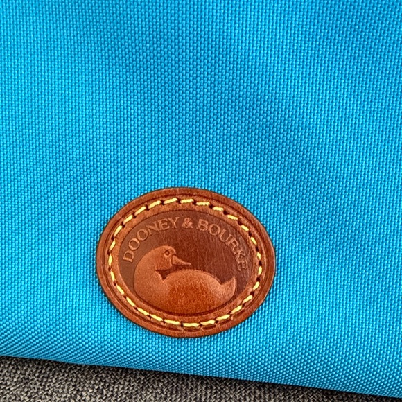 Dooney & Bourke Blue Crossbody Bag with Brown Accents triple zip - Picture 4 of 7